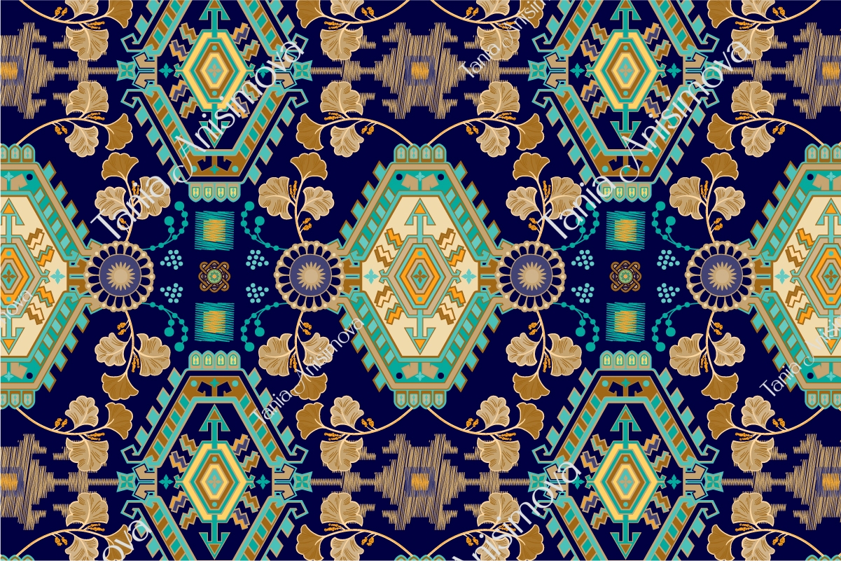 blue-yellow-and-green-ethnic-ornamental-pattern