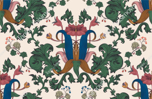 Art nouveau floral wallpaper