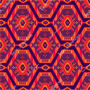 Red and purple geometric ornament