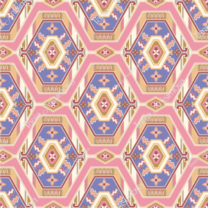 Light pink and blue geometric ornament