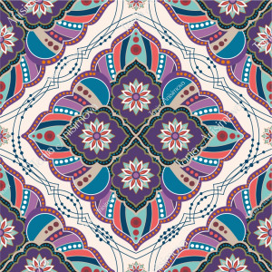 Purple and beige geometric pattern with rhombuses