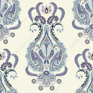 Light blue and beige Indian symmetry ornament