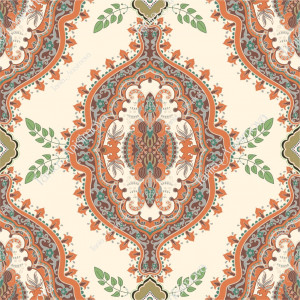 Light indian pattern with decorative elements