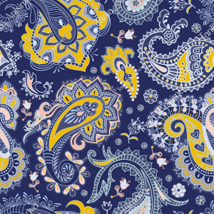 Blue and yellow Paisley pattern
