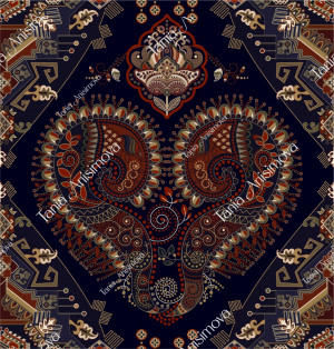 Dark arabian ornamental pattern