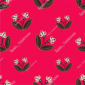 Simple pattern with decorative stylized small flowers