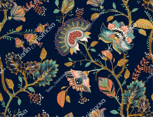 Floral pattern with decorative elements